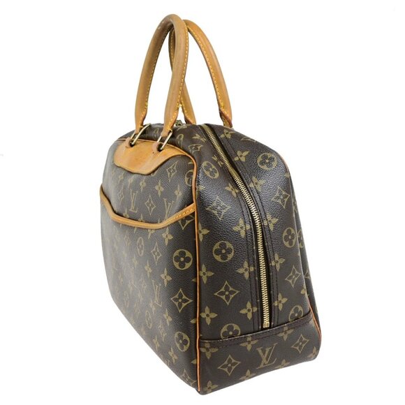 LOUIS VUITTON LV Logo Deauville Hand Bag Monogram Leather Brown - Picture 14 of 14